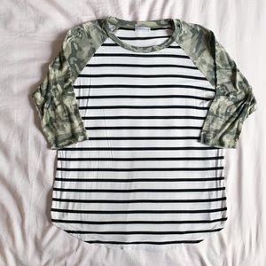 Striped Camo Raglan